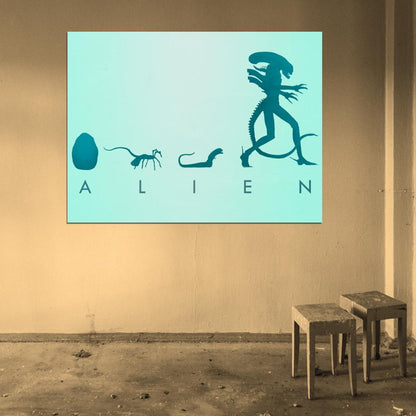 Alien Evolution Egg Facehugger Sci-Fi Movie Cool Art Artwork Wall Art Print Poster