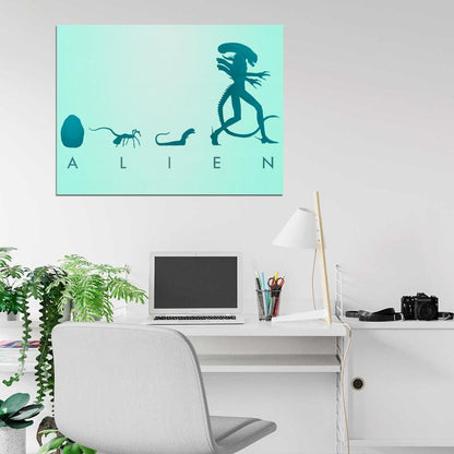 Alien Evolution Egg Facehugger Sci-Fi Movie Cool Art Artwork Wall Art Print Poster
