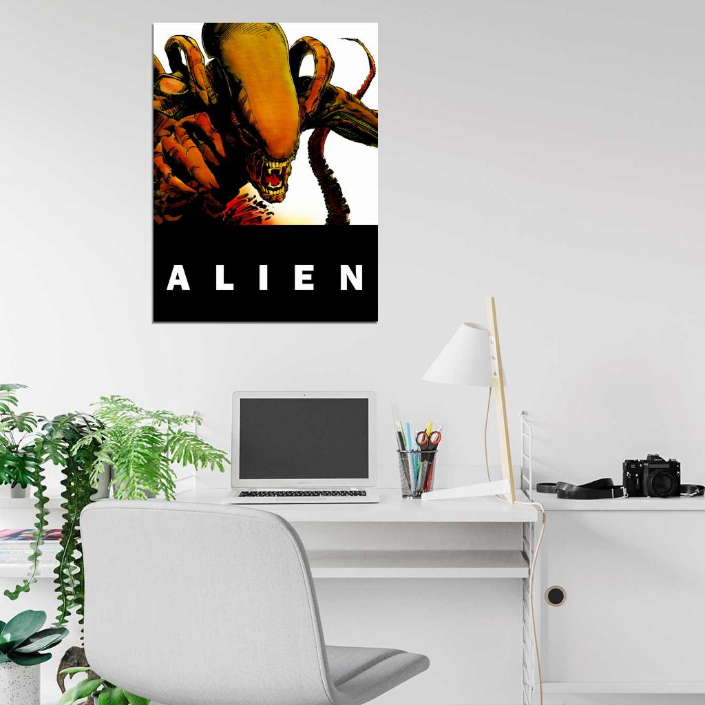 Alien Xenomorph Sci-Fi Movie Retro Art Artwork Wall Art Print Poster