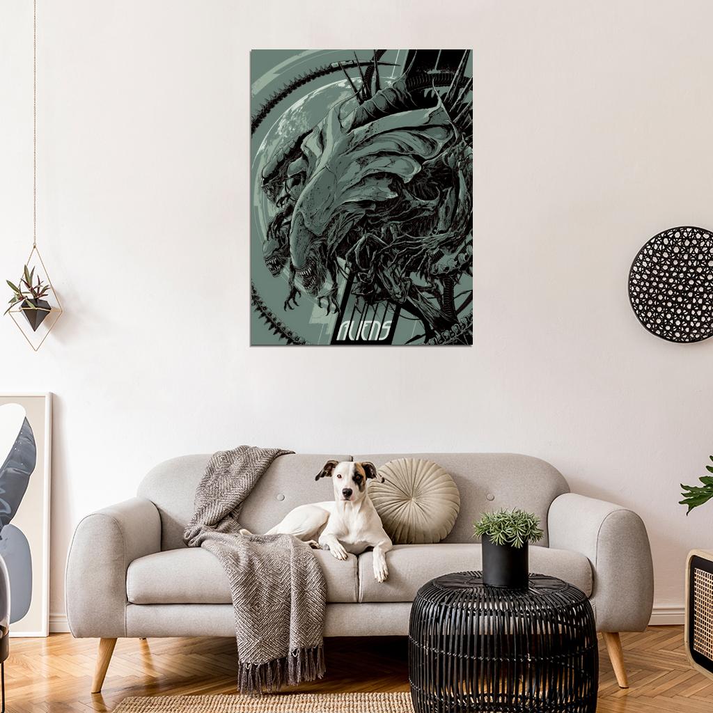 Alien Queen Xenomorph Giger Sci-Fi Movie Art BW Artwork Wall Art Print Poster