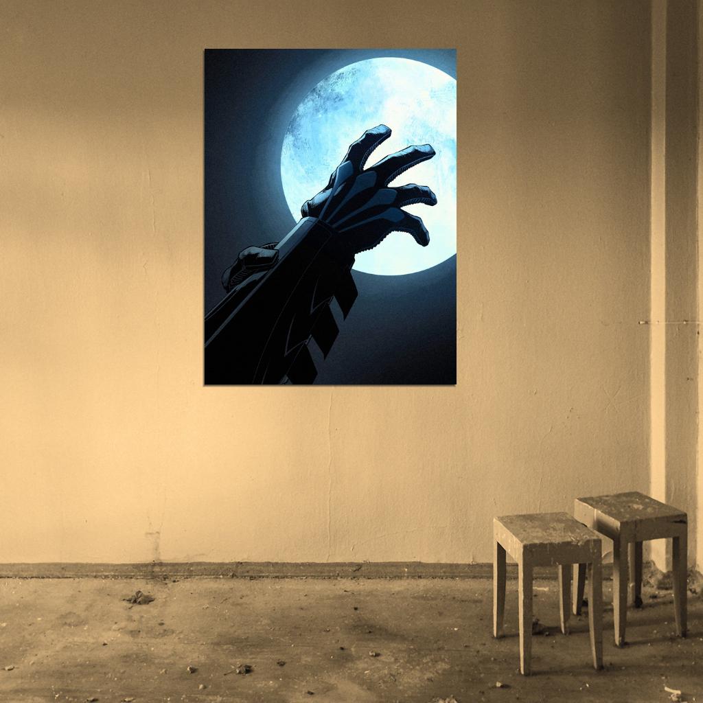 Batman Dark Knight Moon Night Art Artwork Wall Art Print Poster