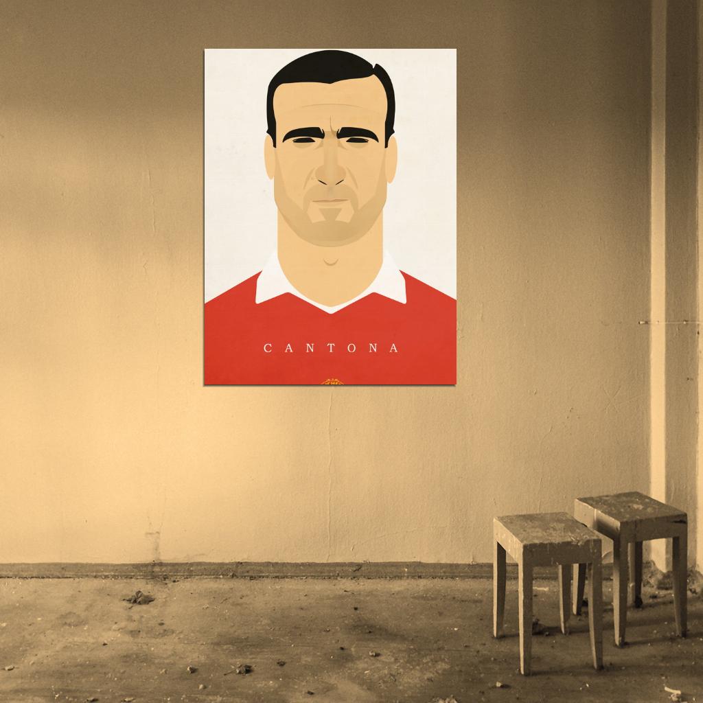 Eric Cantona Portrait United Cool Art Artwork Wall Art Print Poster