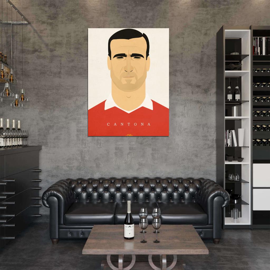 Eric Cantona Portrait United Cool Art Artwork Wall Art Print Poster
