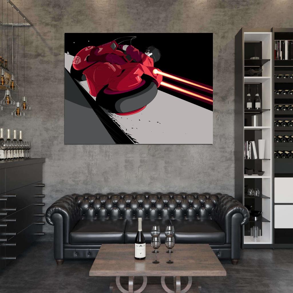 Akira Movie Motorcycle Bike Shotaro Kaneda Anime Manga Art Artwork Wall Art Print Poster