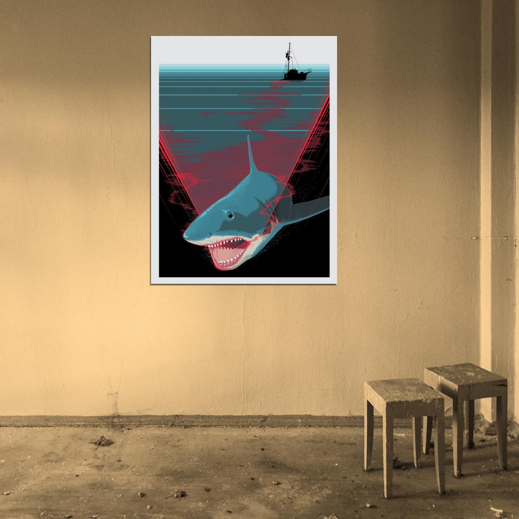 Jaws Movie Shark Cool Art Artwork Wall Art Print Poster
