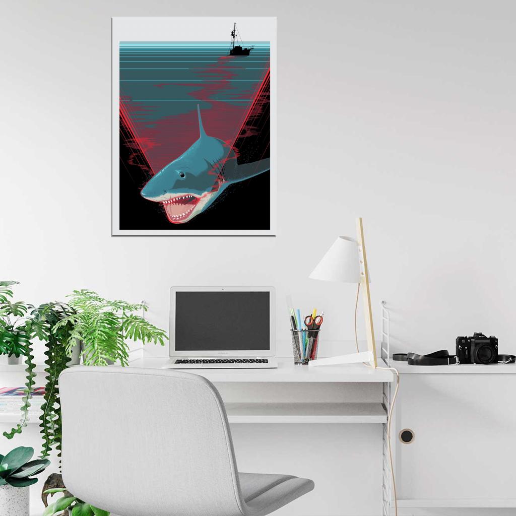 Jaws Movie Shark Cool Art Artwork Wall Art Print Poster