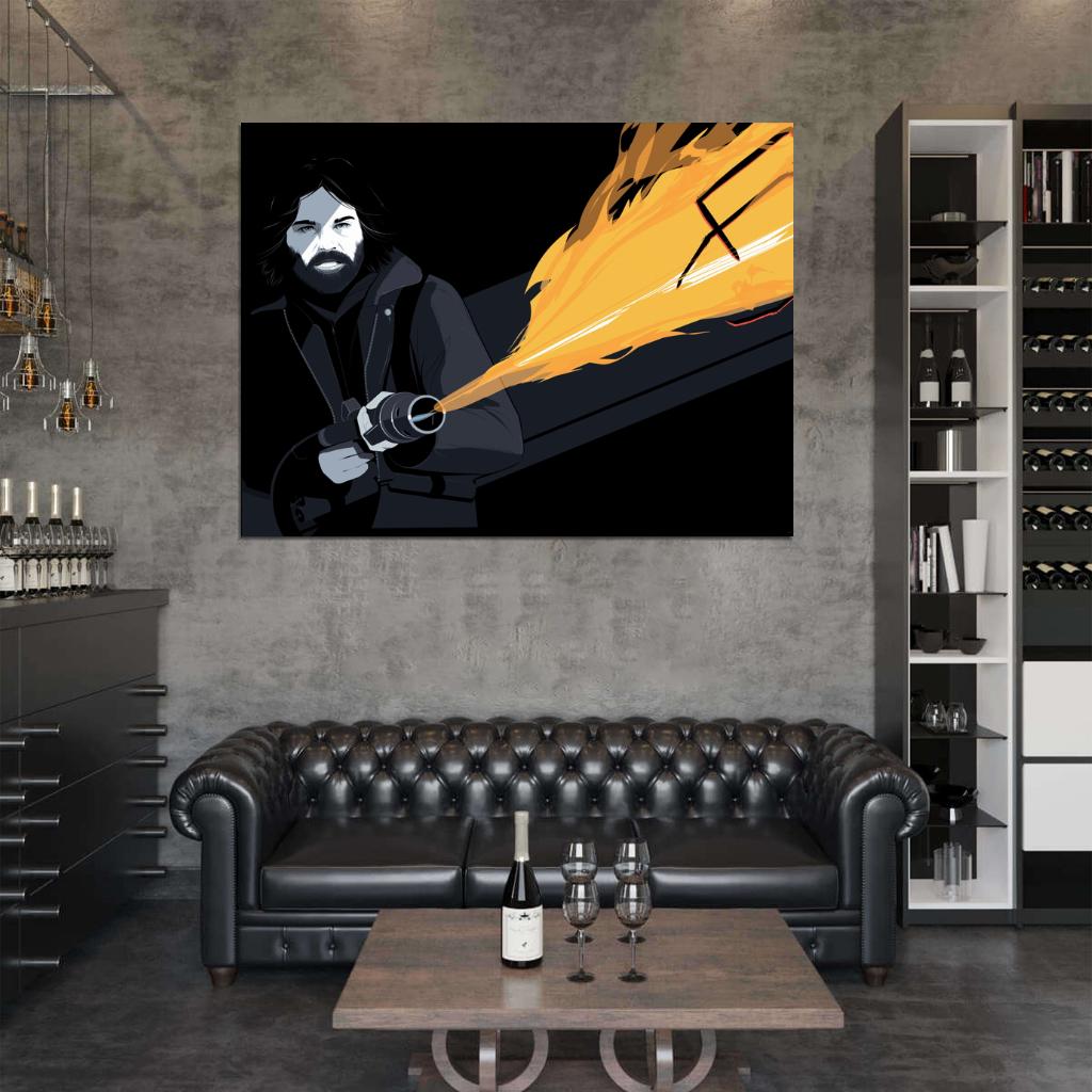 The Thing 1982 Movie Kurt Russell Flamethrower Cool Art Artwork Wall Art Print Poster