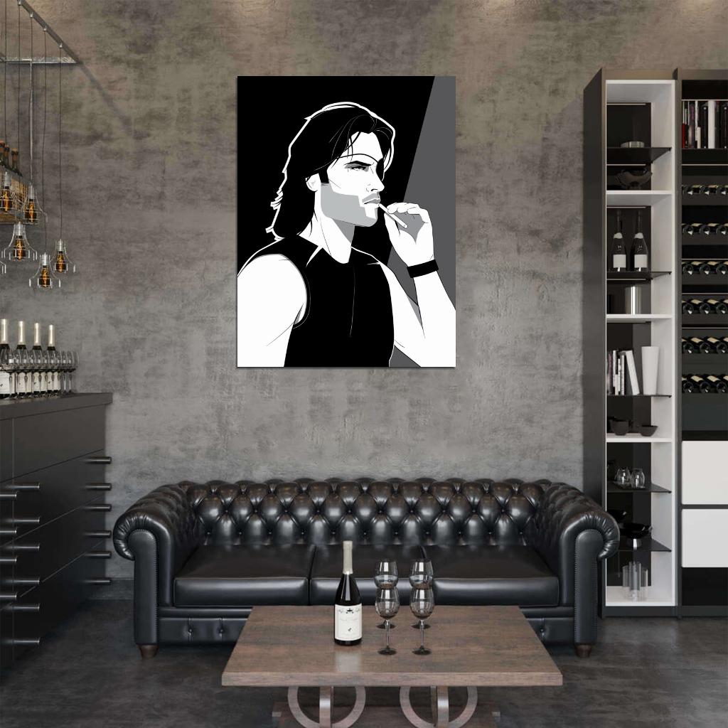 Escape from New York Movie ?Snake Plissken Kurt Russell Flamethrower Cool Art Artwork Wall Art Print Poster