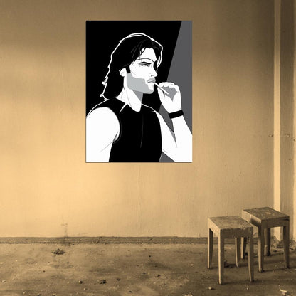 Escape from New York Movie ?Snake Plissken Kurt Russell Flamethrower Cool Art Artwork Wall Art Print Poster