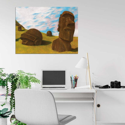 Daft Punk Painting Easter Island Music Cool Art Artwork Wall Art Print Poster