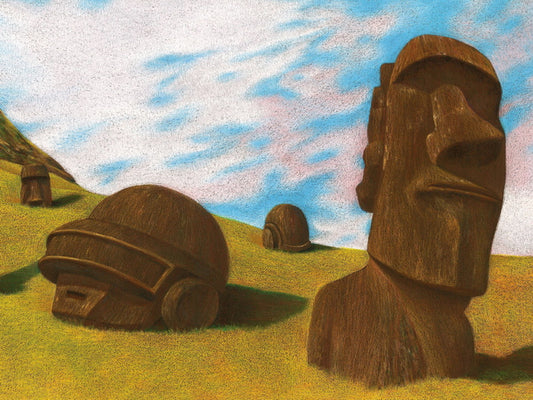 Daft Punk Painting Easter Island Music Cool Art Artwork Wall Art Print Poster