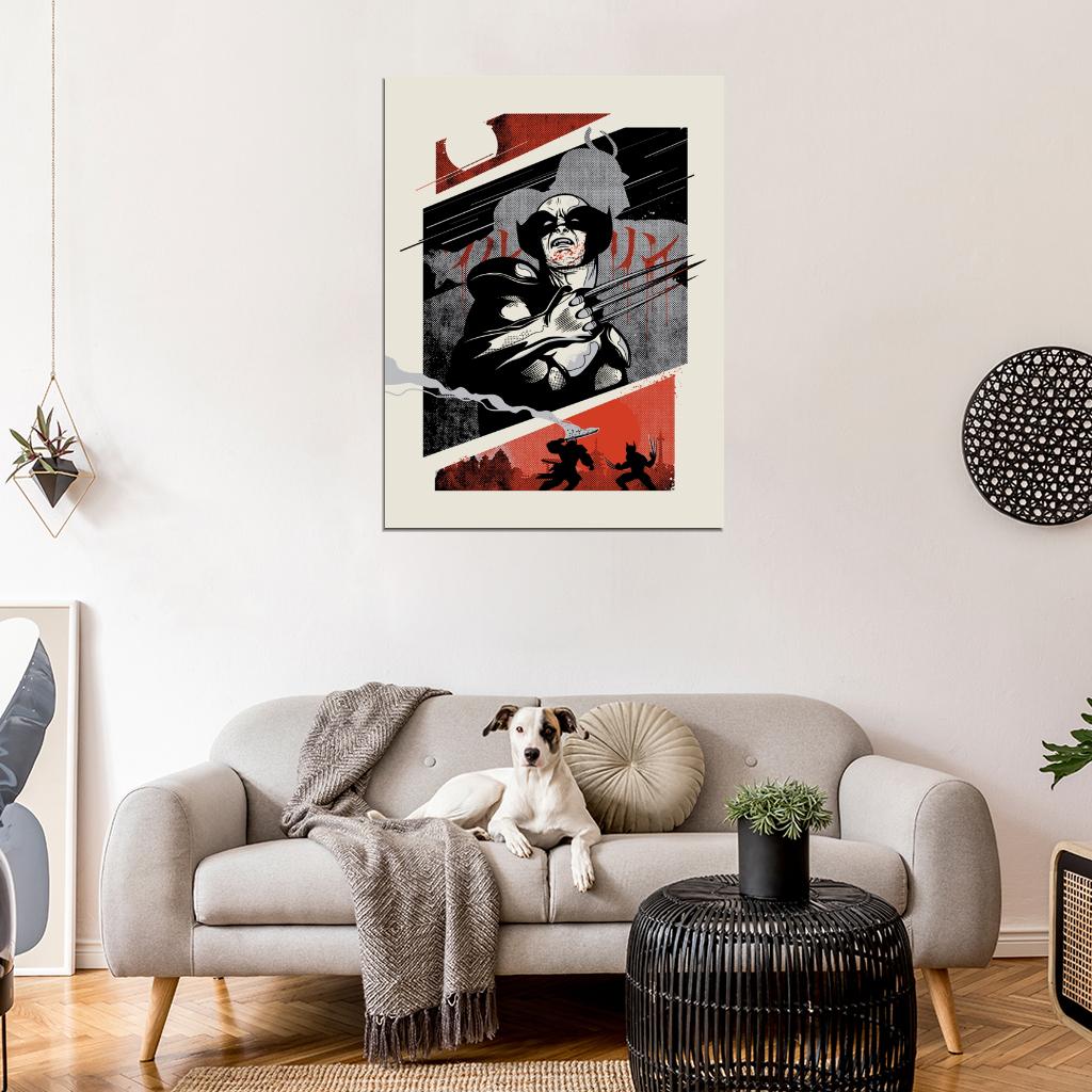 Wolverine Japanese Comic Cool Art Artwork Wall Art Print Poster