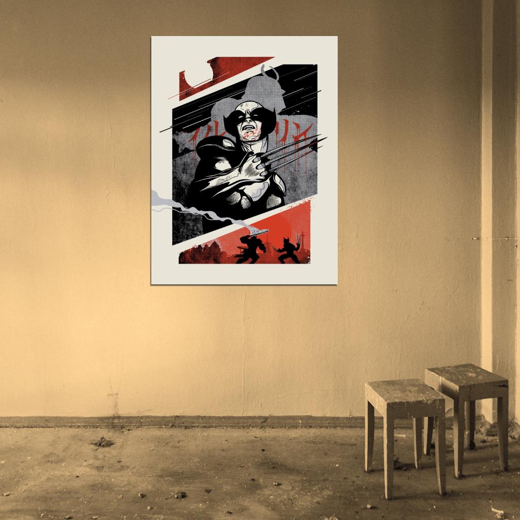 Wolverine Japanese Comic Cool Art Artwork Wall Art Print Poster