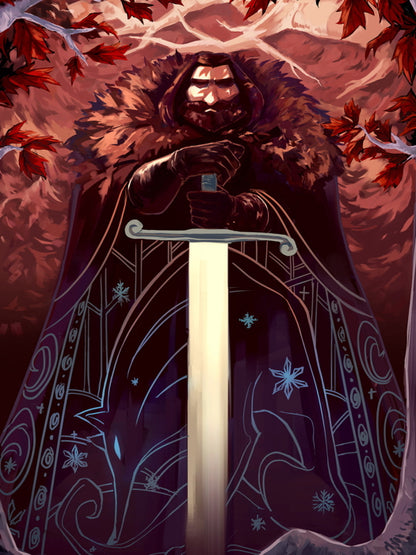 Ned Stark Game of Thrones TV Series Song of Ice and Fire Cool Art Artwork Wall Art Print Poster