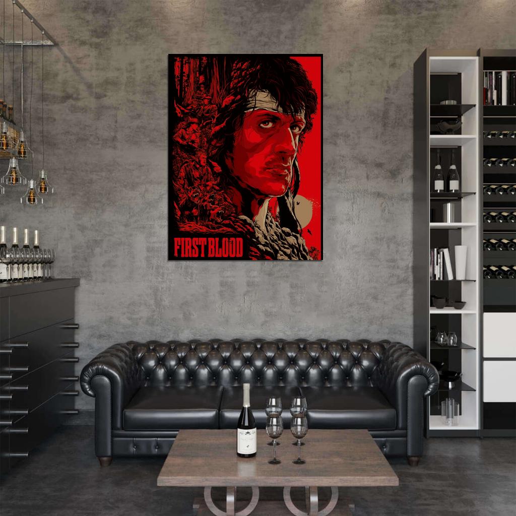Rambo First Blood Sylvester Stallone Movie Art Artwork Wall Art Print Poster