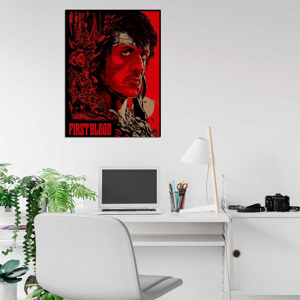 Rambo First Blood Sylvester Stallone Movie Art Artwork Wall Art Print Poster