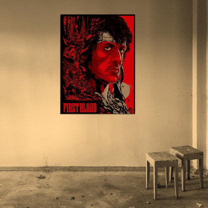 Rambo First Blood Sylvester Stallone Movie Art Artwork Wall Art Print Poster