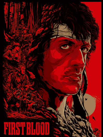 Rambo First Blood Sylvester Stallone Movie Art Artwork Wall Art Print Poster