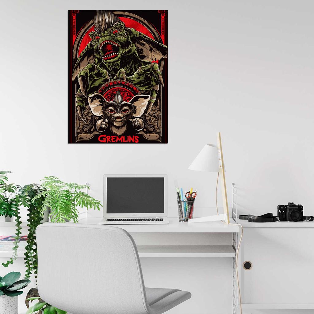 Gremlins Movie 1984 Gizmo Cool Art Artwork Wall Art Print Poster