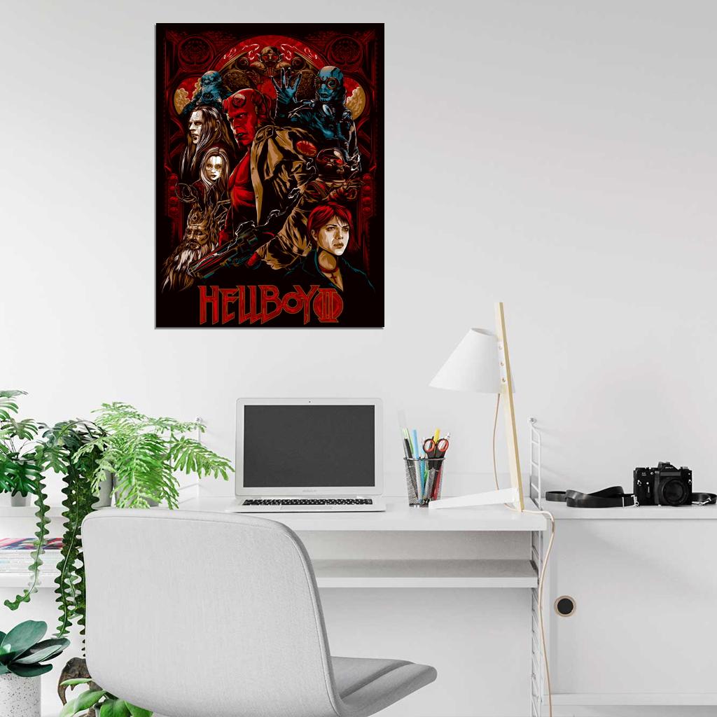 Hellboy Movie Characters Cool Art Artwork Wall Art Print Poster