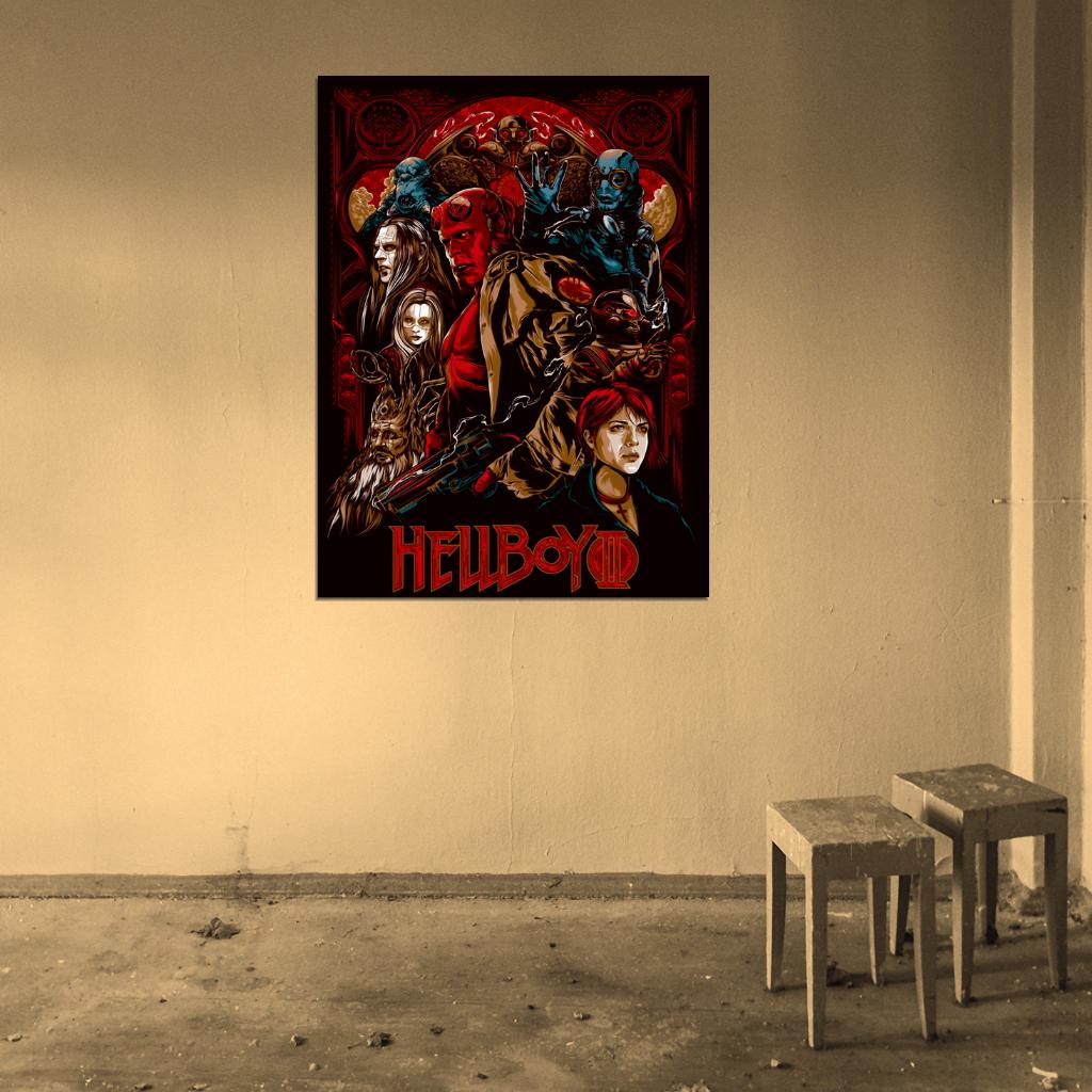 Hellboy Movie Characters Cool Art Artwork Wall Art Print Poster