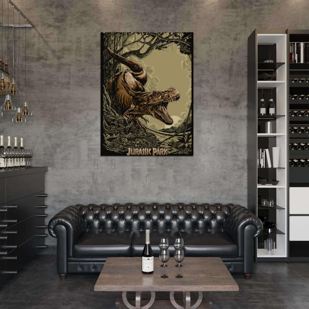 Jurassic Park Movie Tyrannosaurus Rex Art Artwork Wall Art Print Poster