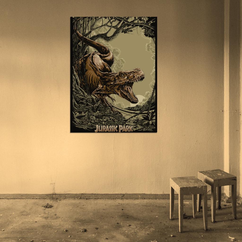 Jurassic Park Movie Tyrannosaurus Rex Art Artwork Wall Art Print Poster