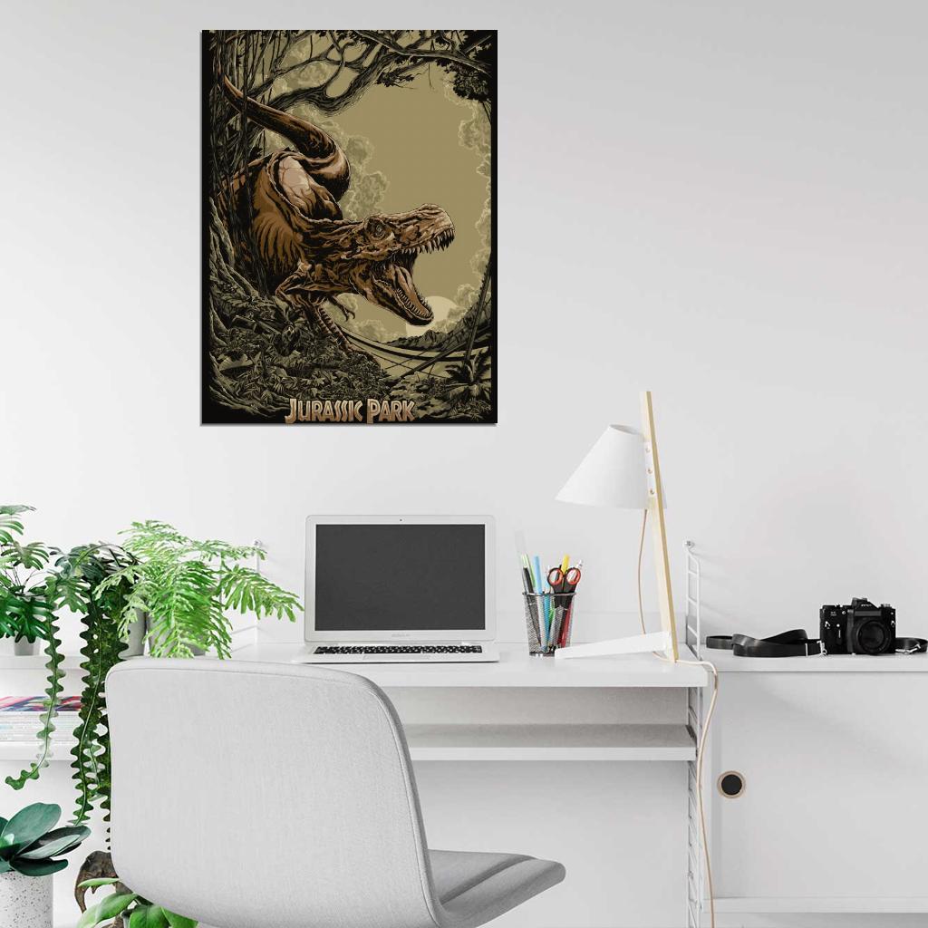 Jurassic Park Movie Tyrannosaurus Rex Art Artwork Wall Art Print Poster