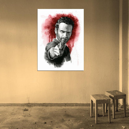 Rick Grimes Portrait Andrew Lincoln The Walking Dead TV Series Art Artwork Wall Art Print Poster