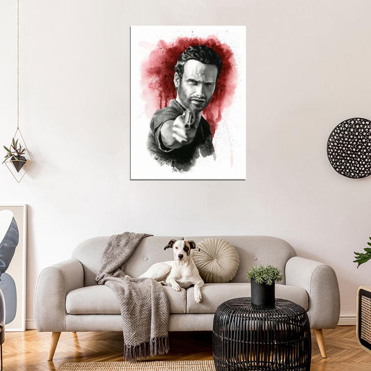 Rick Grimes Portrait Andrew Lincoln The Walking Dead TV Series Art Artwork Wall Art Print Poster