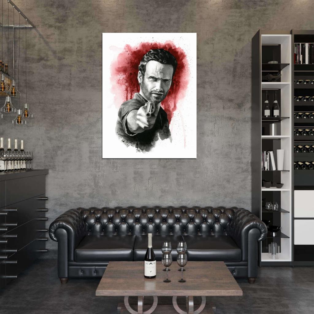 Rick Grimes Portrait Andrew Lincoln The Walking Dead TV Series Art Artwork Wall Art Print Poster