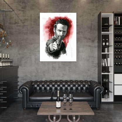 Rick Grimes Portrait Andrew Lincoln The Walking Dead TV Series Art Artwork Wall Art Print Poster