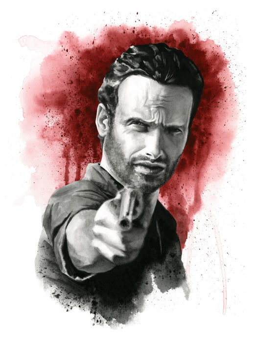 Rick Grimes Portrait Andrew Lincoln The Walking Dead TV Series Art Artwork Wall Art Print Poster