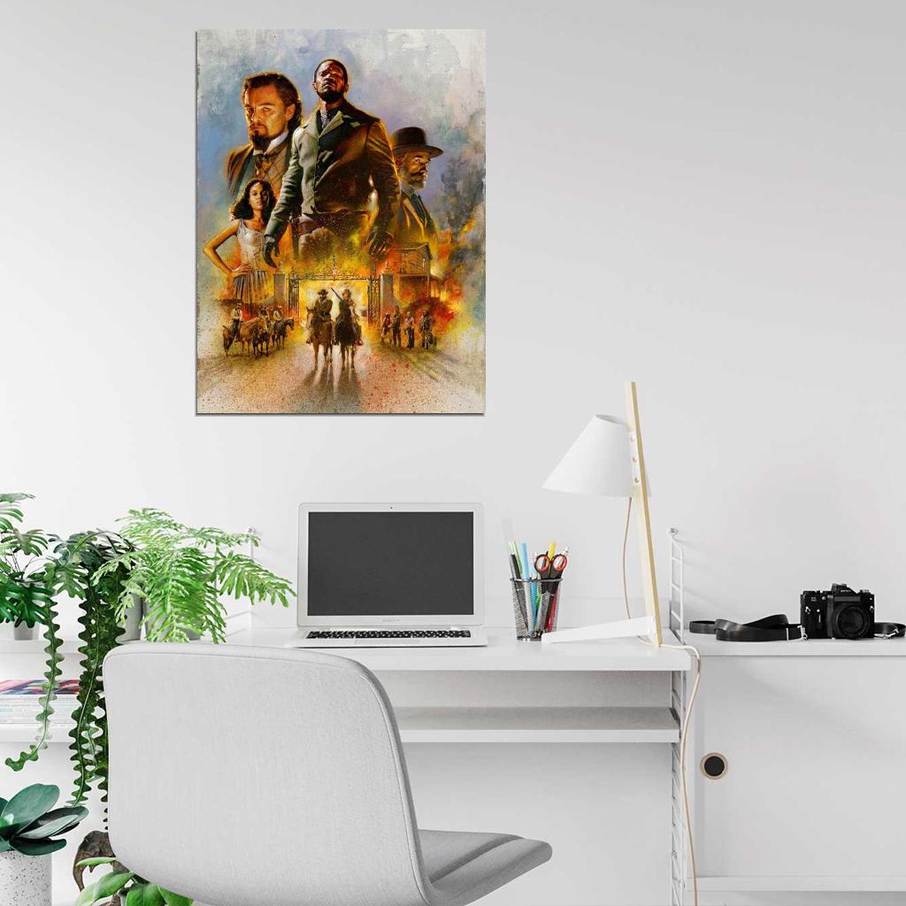 Django Unchained Movie Art Characters Quentin Tarantino Artwork Wall Art Print Poster