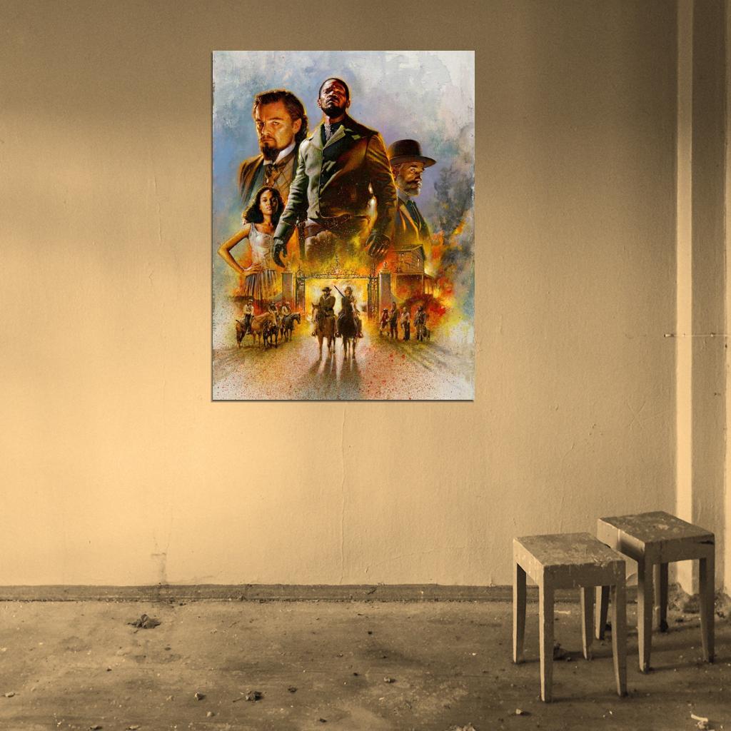 Django Unchained Movie Art Characters Quentin Tarantino Artwork Wall Art Print Poster