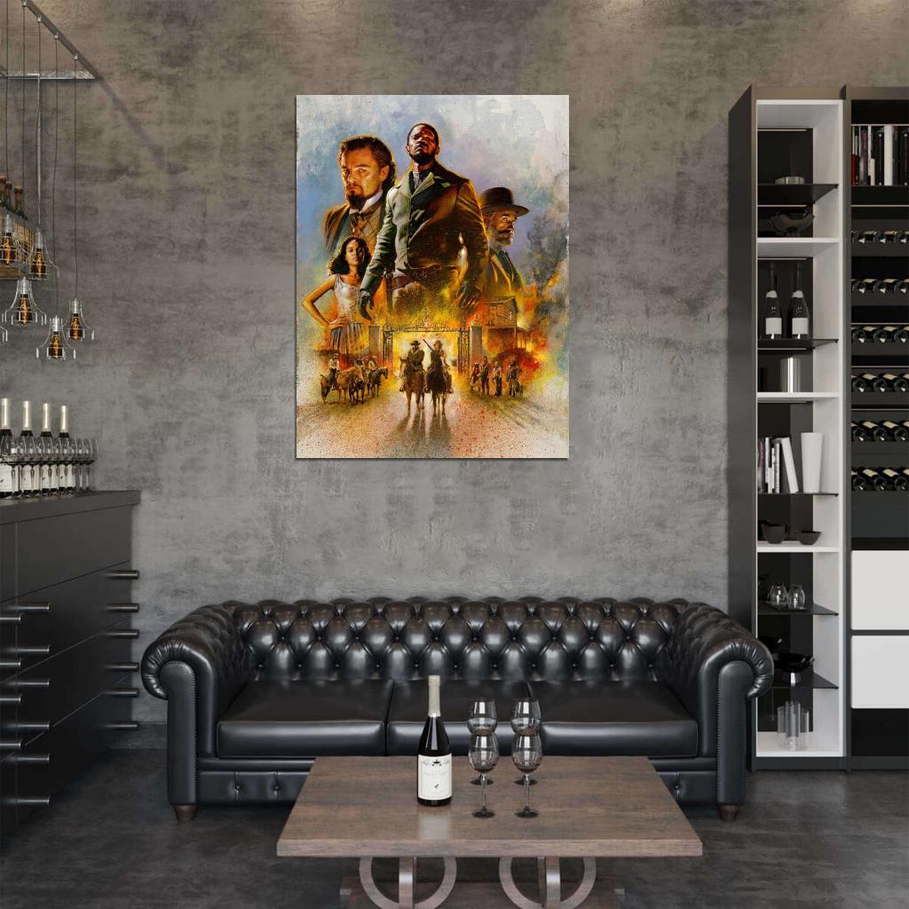 Django Unchained Movie Art Characters Quentin Tarantino Artwork Wall Art Print Poster