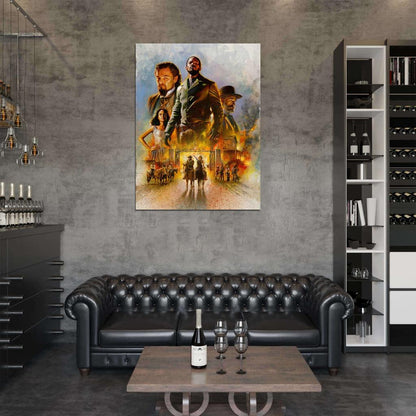 Django Unchained Movie Art Characters Quentin Tarantino Artwork Wall Art Print Poster