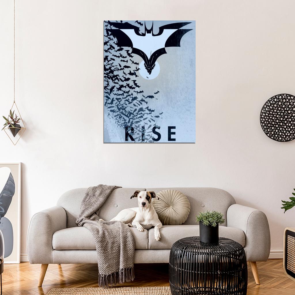 Batman Logo Dark Knight Rises Cool Art Artwork Wall Art Print Poster