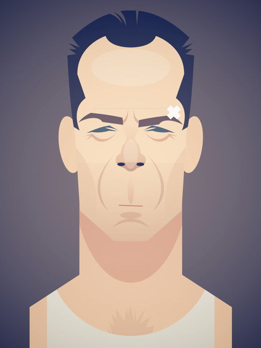 John McClane Bruce Willis Actor Die Hard Movie Cool Art Artwork Wall Art Print Poster