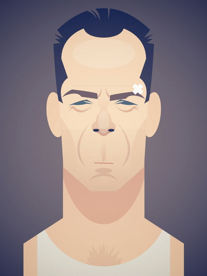 John McClane Bruce Willis Actor Die Hard Movie Cool Art Artwork Wall Art Print Poster