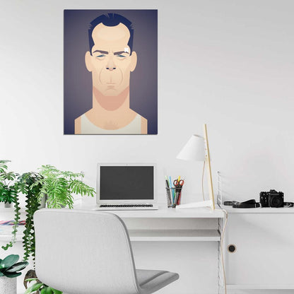 John McClane Bruce Willis Actor Die Hard Movie Cool Art Artwork Wall Art Print Poster