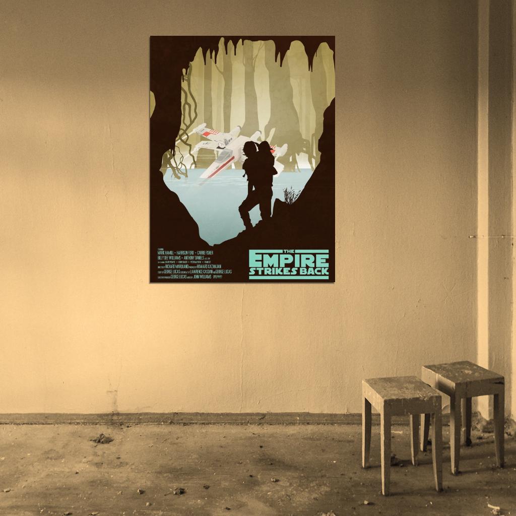 Star Wars Empire Strikes Back Dagobah X-Wing Yoda Luke Art Artwork Wall Art Print Poster