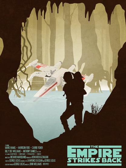 Star Wars Empire Strikes Back Dagobah X-Wing Yoda Luke Art Artwork Wall Art Print Poster
