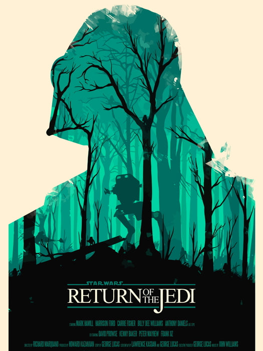 Star Wars Return of the Jedi Darth Vader AT-ST Art Artwork Wall Art Print Poster