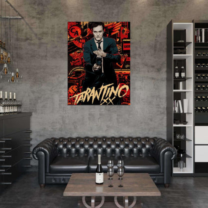 Quentin Tarantino Movie Director Camera Gun Cool Art Artwork Wall Art Print Poster
