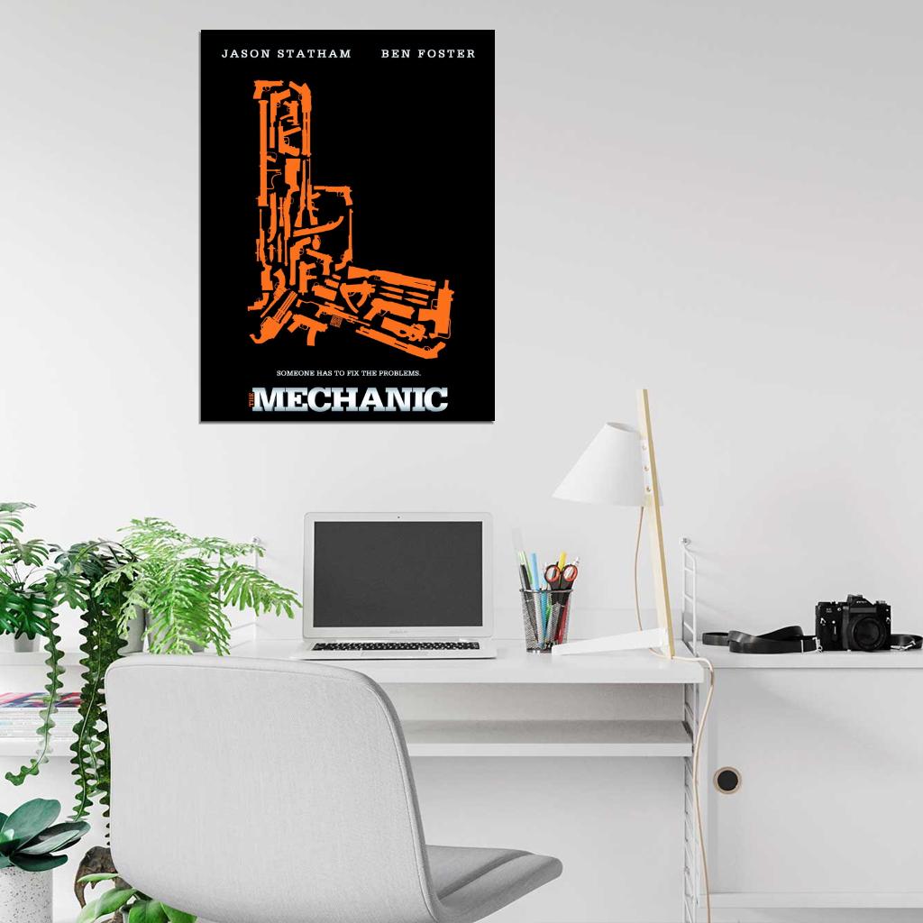 The Mechanic Movie Jason Statham Guns Weapons Cool Art Artwork Wall Art Print Poster