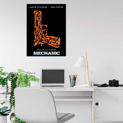 The Mechanic Movie Jason Statham Guns Weapons Cool Art Artwork Wall Art Print Poster