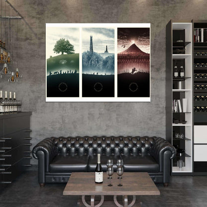 The Lord of the Rings Trilogy Amazing Painting Landscape Cool Art Artwork Wall Art Print Poster