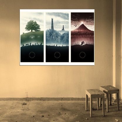 The Lord of the Rings Trilogy Amazing Painting Landscape Cool Art Artwork Wall Art Print Poster