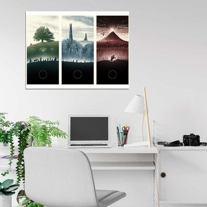 The Lord of the Rings Trilogy Amazing Painting Landscape Cool Art Artwork Wall Art Print Poster